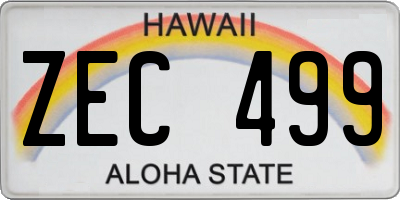 HI license plate ZEC499