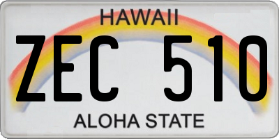 HI license plate ZEC510