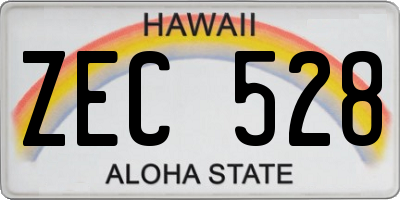 HI license plate ZEC528