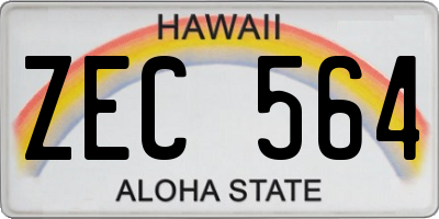 HI license plate ZEC564