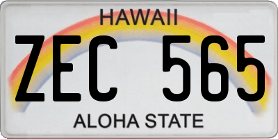 HI license plate ZEC565