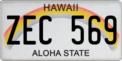 HI license plate ZEC569