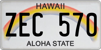 HI license plate ZEC570