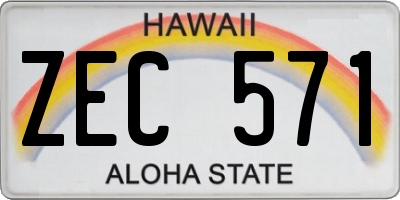 HI license plate ZEC571