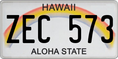 HI license plate ZEC573