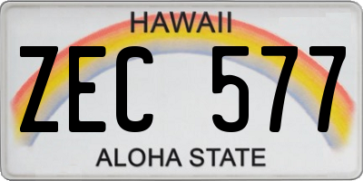 HI license plate ZEC577