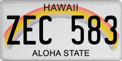 HI license plate ZEC583