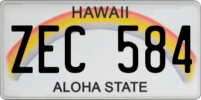 HI license plate ZEC584