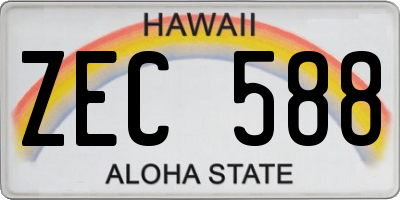 HI license plate ZEC588