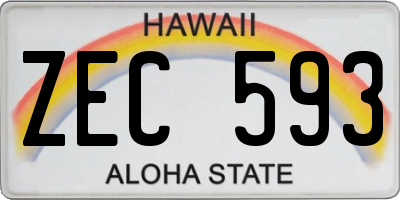 HI license plate ZEC593