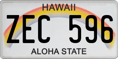HI license plate ZEC596