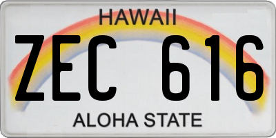 HI license plate ZEC616