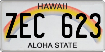 HI license plate ZEC623