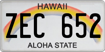 HI license plate ZEC652