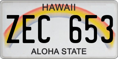 HI license plate ZEC653