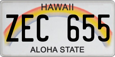 HI license plate ZEC655