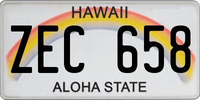 HI license plate ZEC658