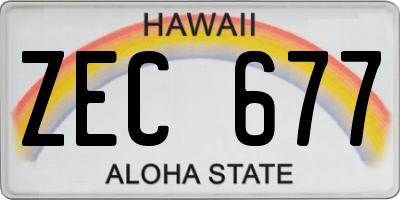 HI license plate ZEC677