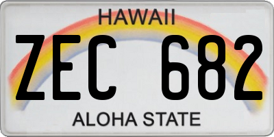 HI license plate ZEC682