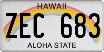 HI license plate ZEC683
