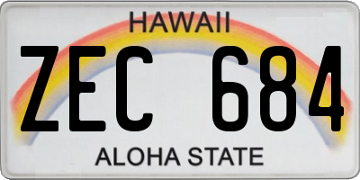 HI license plate ZEC684