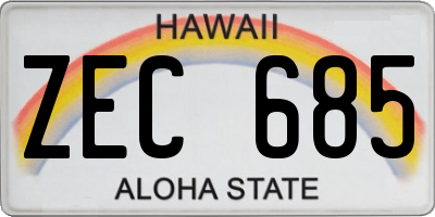 HI license plate ZEC685