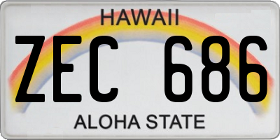 HI license plate ZEC686