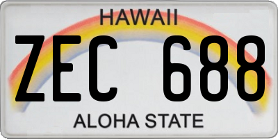 HI license plate ZEC688