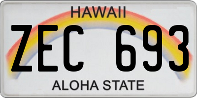 HI license plate ZEC693