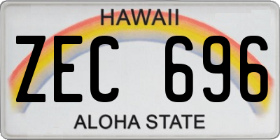 HI license plate ZEC696