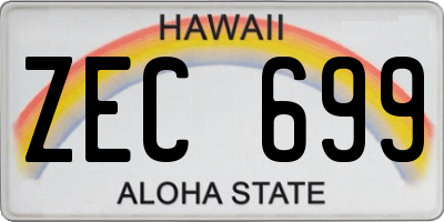 HI license plate ZEC699