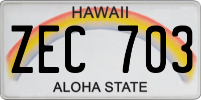 HI license plate ZEC703