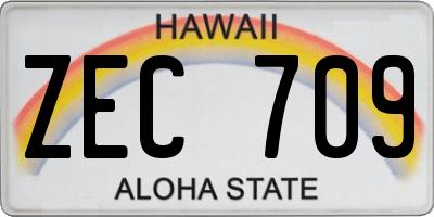 HI license plate ZEC709