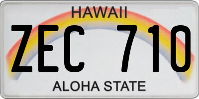 HI license plate ZEC710