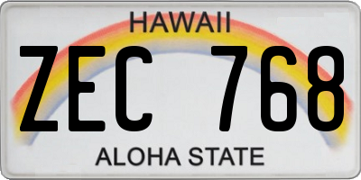 HI license plate ZEC768