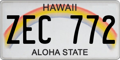 HI license plate ZEC772