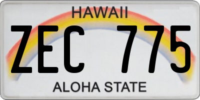 HI license plate ZEC775