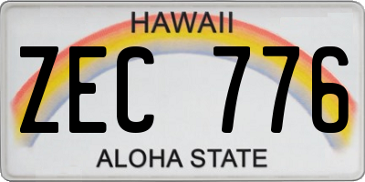 HI license plate ZEC776