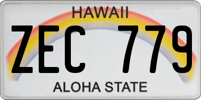 HI license plate ZEC779