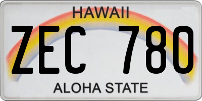 HI license plate ZEC780