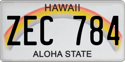 HI license plate ZEC784