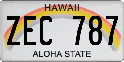 HI license plate ZEC787