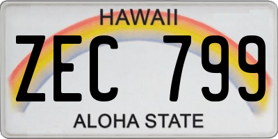 HI license plate ZEC799