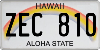 HI license plate ZEC810