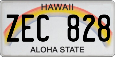 HI license plate ZEC828