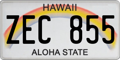 HI license plate ZEC855