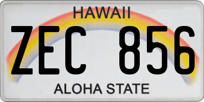 HI license plate ZEC856