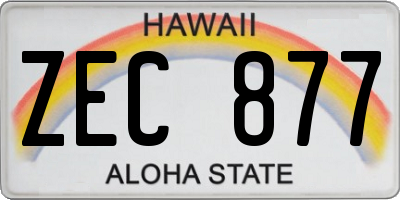HI license plate ZEC877