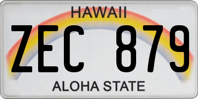 HI license plate ZEC879