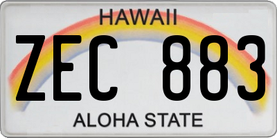 HI license plate ZEC883